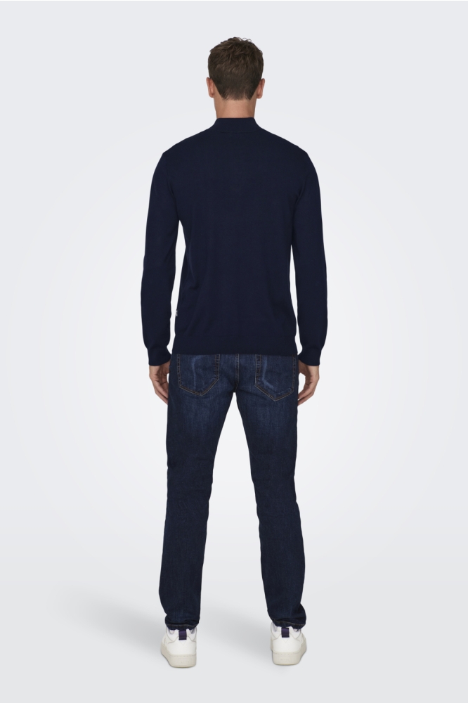 ONSWYLER LIFE REG 14 HALF ZIP KNIT 22021264 Dark Navy